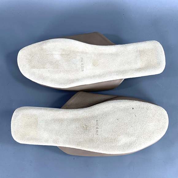 FRETTE Grey Taupe Leather Slippers Loafers - Picture 6 of 9